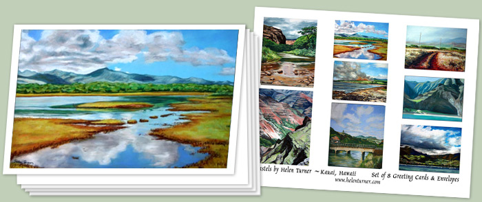 New Landscapes greeting card set - pastel artwork by Kauai artist Helen Turner